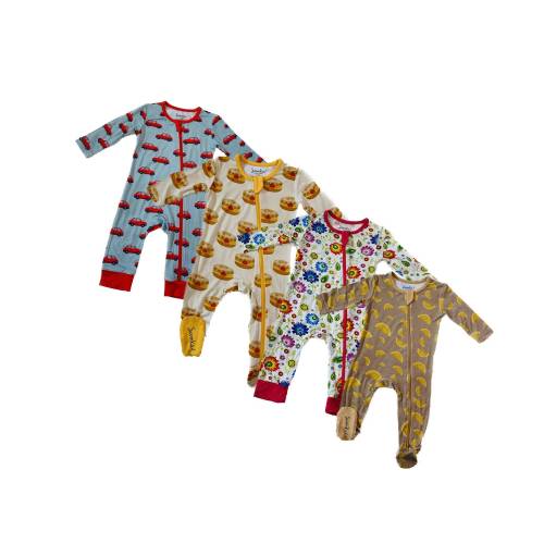 Bamboo Viscose Baby Rompers with Polish Patterns