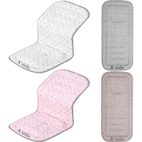 Thyle 2 Pcs Stroller Seat Cushion Stroller Seat Liner Baby Stroller Accessories Reversible Baby Carriage Cushion Universal Stroller Cotton Newborn Car Seat Breathable Stroller Mat for Pushchair