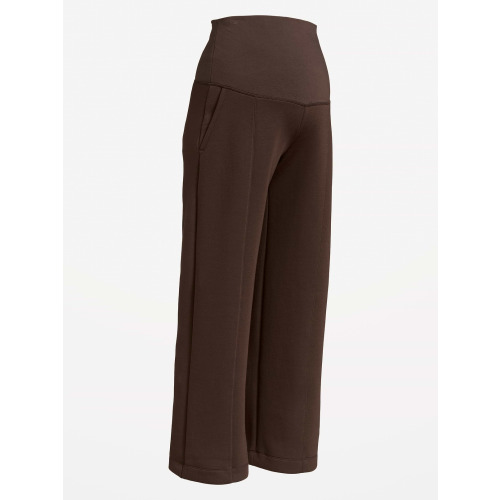 Maternity Bounce Fleece Rollover-Waist Wide-Leg Pants