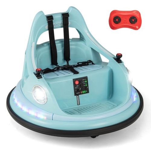 Costway 12V Kids Electric Ride On Bumper Car Battery Powered Bumper Car with Remote Control Blue