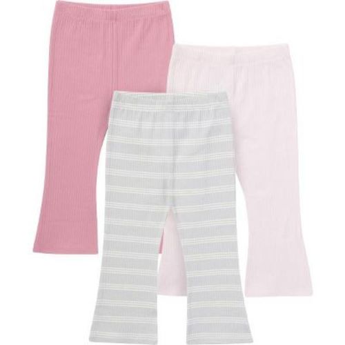 Gerber Baby and Toddler Girls' 3-Pack Textured Flare Leggings