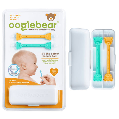 Oogiebear 2 Pack Booger and Ear Wax Picker with Case, Safe For Newborns