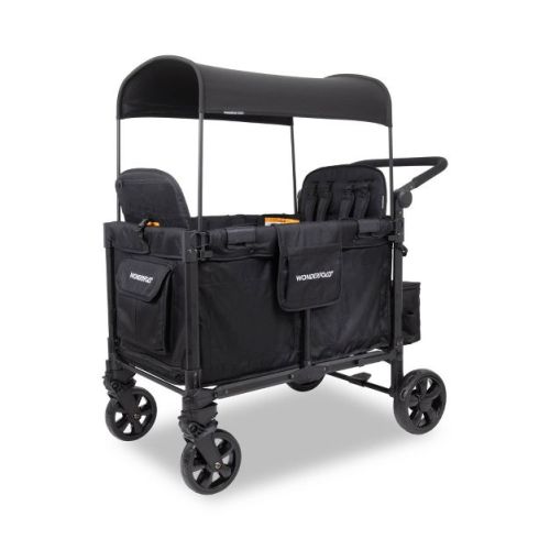 WONDERFOLD W4 Elite Pro Wagon Stroller - Jet Black