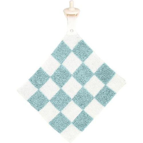 Stephan Baby Plush Blankets - Soft Absorbent Blankie with Paci-Clip for Pacifiers and Teething Toys, 9" Square, Checkerboard