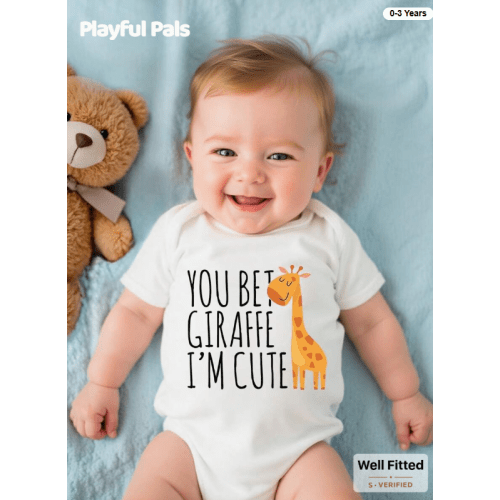 SHEIN Playful Pals Baby Boy Casual Cute Minimalist Cartoon Giraffe & Slogan Print Short Sleeve Romper, Summer Novelty Print Bodysuit | SHEIN USA