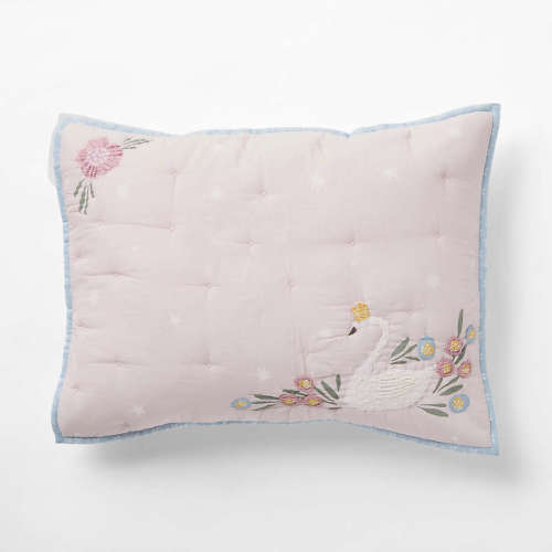 Enchanted Dreams Embroidered Organic Cotton Voile Kids Pillow Sham