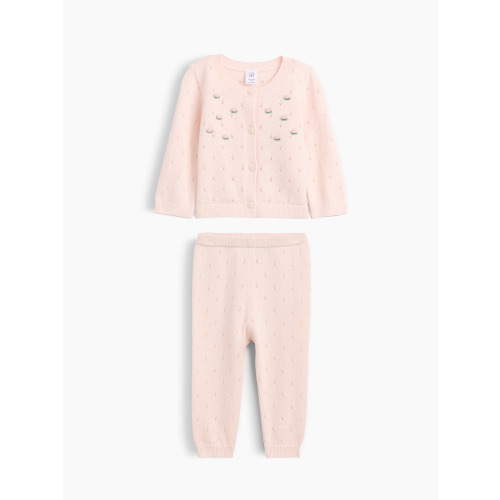 Baby Embroidered Pointelle Sweater Set