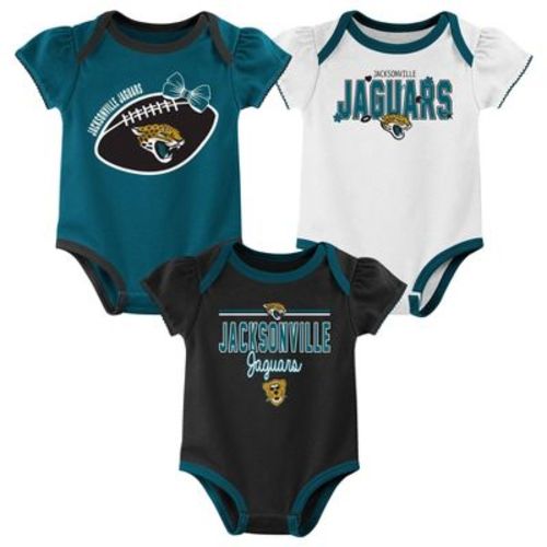 NFL Jacksonville Jaguars Girls' White 3pk Bodysuit