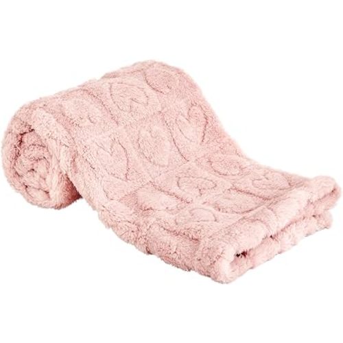 Yurhap Heart Baby Blanket, Love Plush Fleece Baby Blankets for Girls Boys