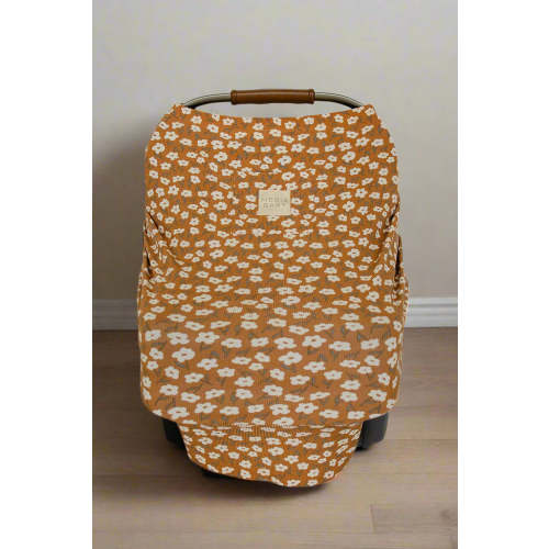 Mustard Floral Multi-Use | Bamboo | Car Seat & Nursing Cover