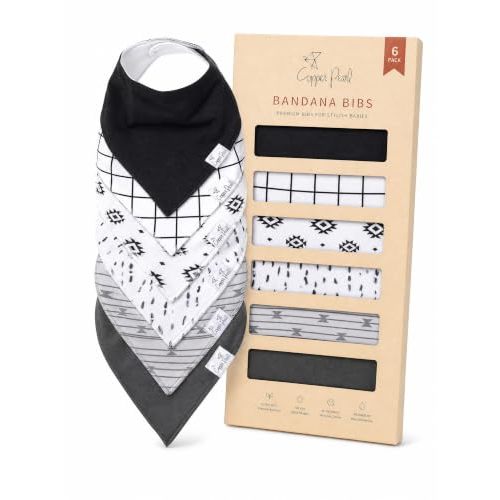 Copper Pearl Baby Bibs 4 Pack, Bandana Drool Bibs for Baby Girl & Boy, Soft Cotton Bibs for Drooling and Teething