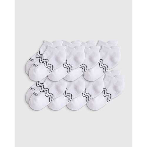 Kids Organic Cotton Gripper Ankle Socks 8-Pack - Toddler in White