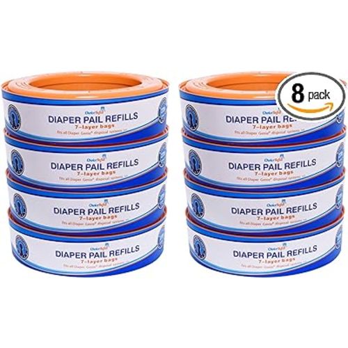 Compatible with Diaper Genie Pails, 8-Pack, 2600 count