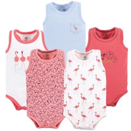 Luvable Friends Yoga Sprout Sleeveless Bodysuits 5pk, Tropical Pink, 0-3M