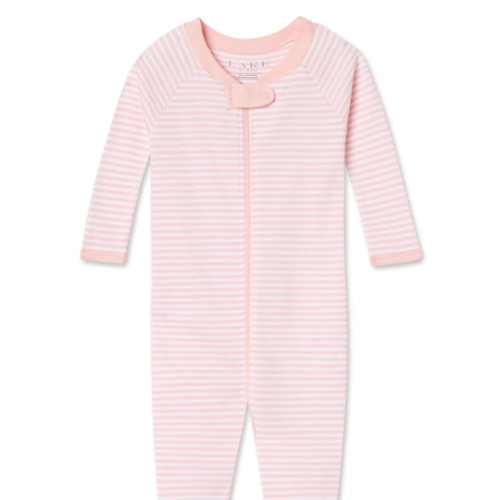 LAKE | Baby | Pima Cotton Pajamas | English Rose Stripe Baby Sleeper
