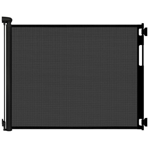 Retractable Baby Gates for Doorways, Mesh Dog Gate for Stairs, Pet Gate Indoor, Extends to 55" Wide 33" Tall, Safety Toddlers Gates for Hallways, Indoor & Outdoor Use, Black