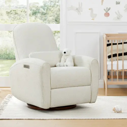 Spruce & Spring Freya Power Swivel Glider Recliner Nursery Chair - Cream-Power