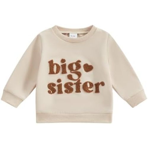 Toddler Baby Boy Girl Matching Clothes Big Sis Bro Crewneck Sweatshirt Oversized Sweater Outfits
