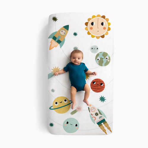 Rookie Humans Cotton Sateen Crib Sheet - Space
