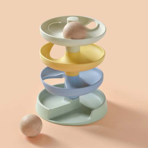Montessori Ball Drop Toy, Silicone Spiral Tower for Babies 10M+ – baby bertie
