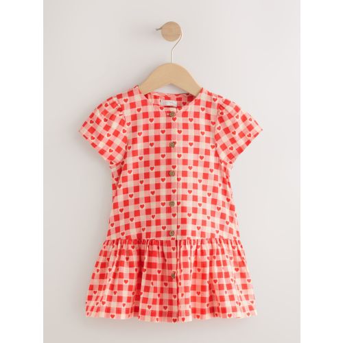 Red Heart Short Sleeve Cotton Dress (3mths-8yrs)