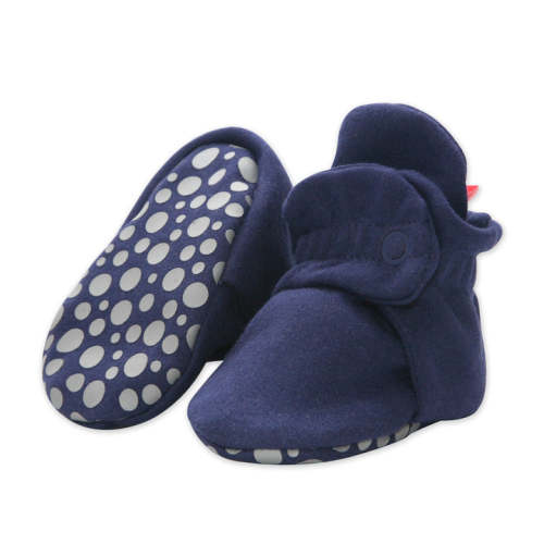 Zutano Cotton Gripper Stay-On Baby Bootie Slipper - True Navy