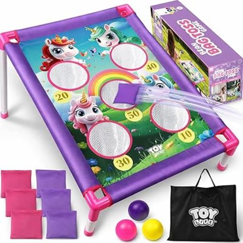 TOY Life Bean Bag Toss Game, Carnival Party Games, Cornhole Set for Kids Outdoor Games, Outside Toys for Kids Ages 4-8, Yard Outdoor Toys for Toddlers 3-5, Gifts for 3 4 5 6 7 Year Old Girls & Boys