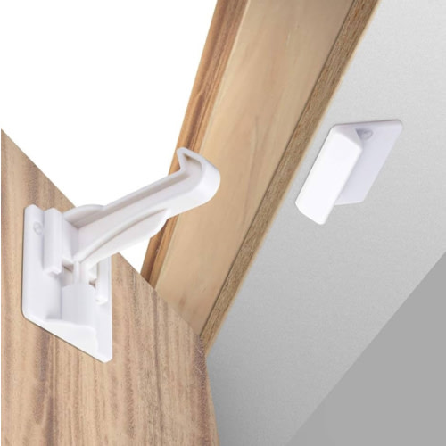 Upgraded Invisible Baby Proofing Cabinet Latch Locks (10 Pack) - No Drilling or Tools Required for Installation, Works with Most Cabinets and Drawers, Works with Countertop Overhangs, Highly Secure