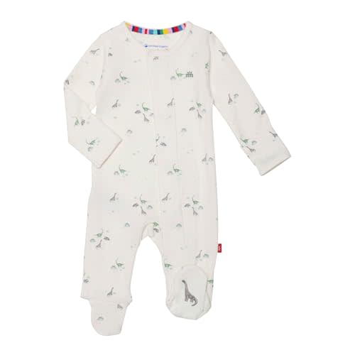 Magnetic Me 100% Organic Cotton Magnetic Baby Footie Pajamas | Super Soft Cotton Fabric