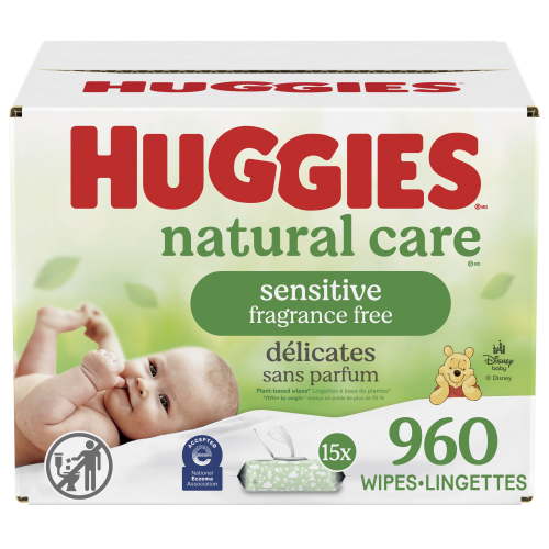 Huggies Natural Care Sensitive Baby Wipes, Unscented, 15 Flip-Top Packs, 960 Wipes - Walmart.ca