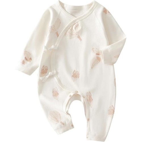 100% Organic Cotton Soft 0-6 Months Unisex Footless Newborn Baby Sleepers Pajamas Romper Boys Girls Long Sleeve