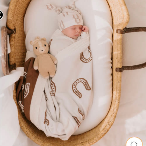 Knit Blanket | Western Horse Shoe – Little and Fern