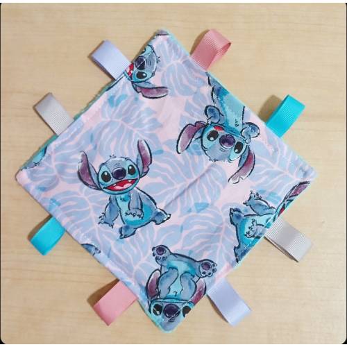 Stitch inspired Baby crinkle toy. 6x6 size. Handmade