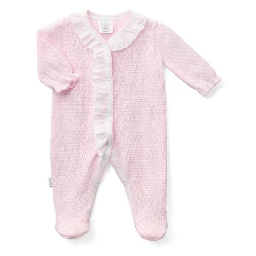 PatyKnit™ Solid Color Footie with Eyelet Trim - PatyInc