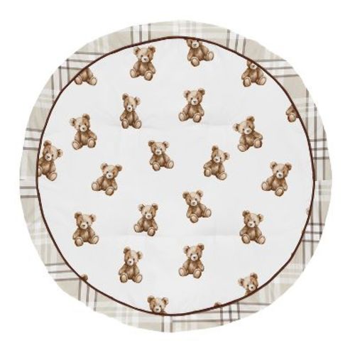 Sweet Jojo Designs Boy, Girl, Unisex/Gender Neutral Baby Tummy Time Playmat Boho Teddy Bear Brown and Taupe