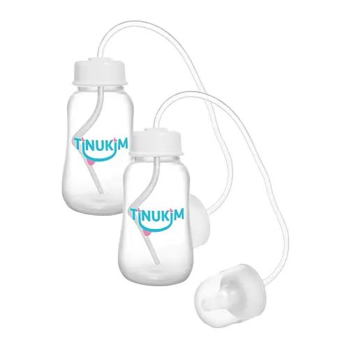 iFeed 4 Ounce Self Feeding Baby Bottle with Tube - Handless Anti-Colic Nursing System, White - 2-Pack
