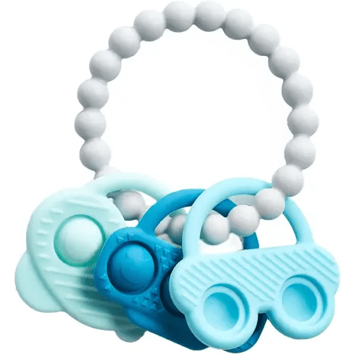Teething Toys 3-12 Months, Baby Teethers, BPA Free Soft and Textured Silicone Teethers for Babies Blue