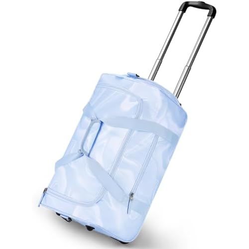 Choco Mocha Girls Fluids Babyblue Suitcase with Wheels Kids Purple Rolling Duffle Bag for Camping Teen Girls Toddler Luggage Bag for Travel, 22inch
