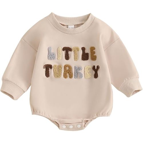 Infant Baby Boy Girl Fall Winter Clothes Oversized Sweatshirt Romper Long Sleeve Bubble Romper 3 6 9 12 18 Months