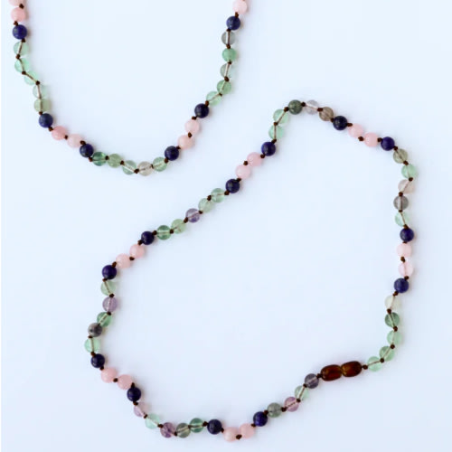 Fluorite + Lapis Lazuli + Rose Quartz || Gemstone Necklace – CanyonLeaf