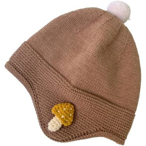 Baby Knit Beanie with Ear Flaps, Toddler Winter Hat for Boy Girl 6-36 Months