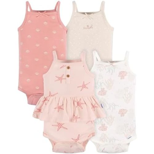 Gerber Baby Girls Multi-Pack Sleeveless Onesies Bodysuit