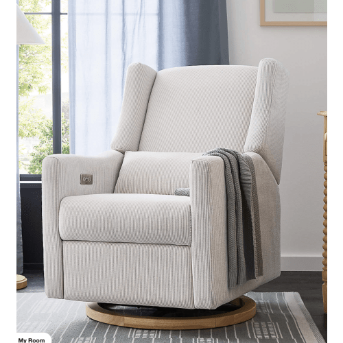 Babyletto Kiwi Striped Grey Nursery Glider Recliner Chair