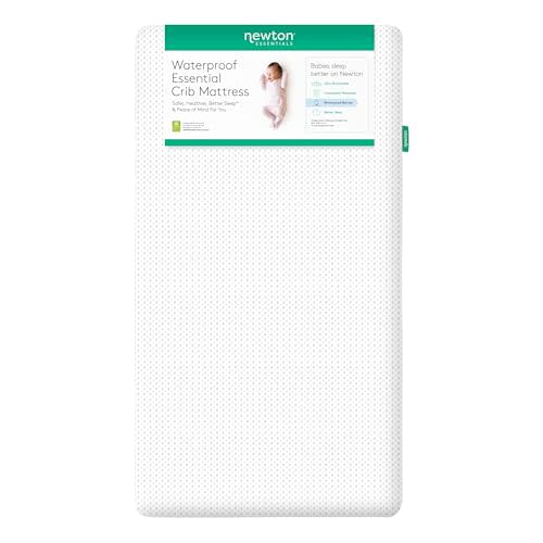 Newton Baby Essential Waterproof Crib Mattress, Breathable, Washable, White | Baby Crib Mattress, Infant Toddler Mattress, Breathable, Washable Core & Cover, GREENGUARD Gold, All-Stages, 4" Thick