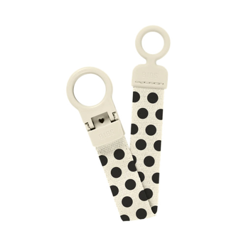 BIBS Pacifier Clip Loop Polka | Ivory/Black | Secure Fit – Bibsworld store US