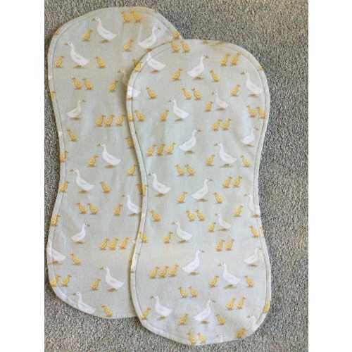 Goose & Goslings Flannel Burp Cloth Set, Unisex Farm Theme