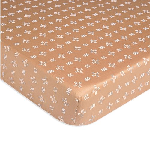 Ezra Copper Dash 100% Cotton Sateen Fitted Crib Sheet