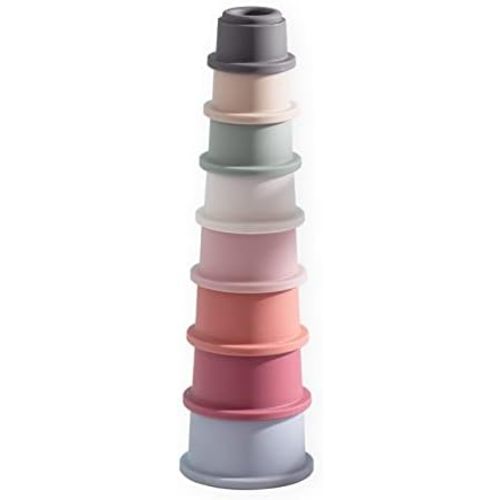 ZYFLSQ Stacking Cups Baby Toy, Nesting Cups 8 Pcs with Pattern for Kid Baby 6 Months and Up Fun Educational Montessori Bath Stacking Toys for Toddler