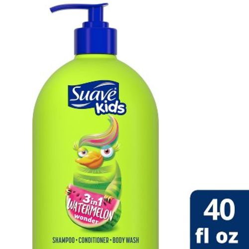 Suave Kids' 3-in-1 Pump Shampoo + Conditioner + Body Wash Watermelon Wonder - 40 fl oz