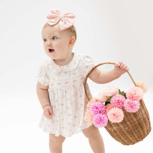 Dainty Buds and Bows - Smocked Dress Set
